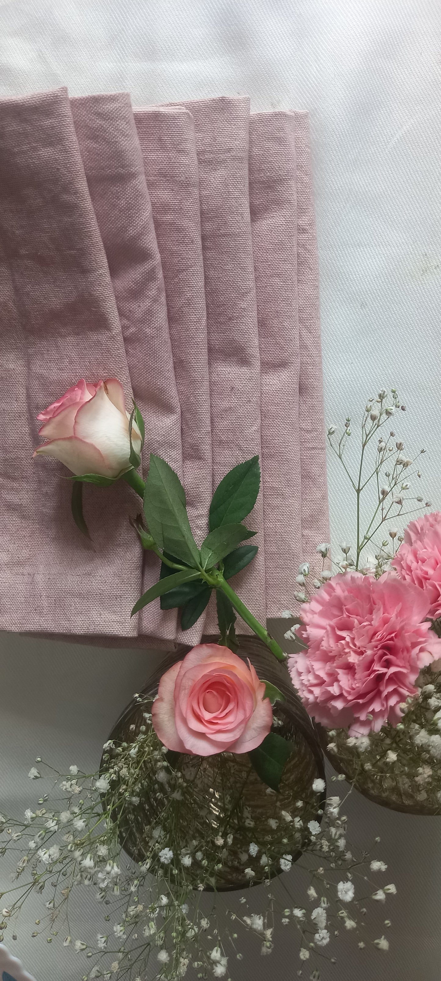 Rose-Set of 6 Hand Embroidered Table Mats