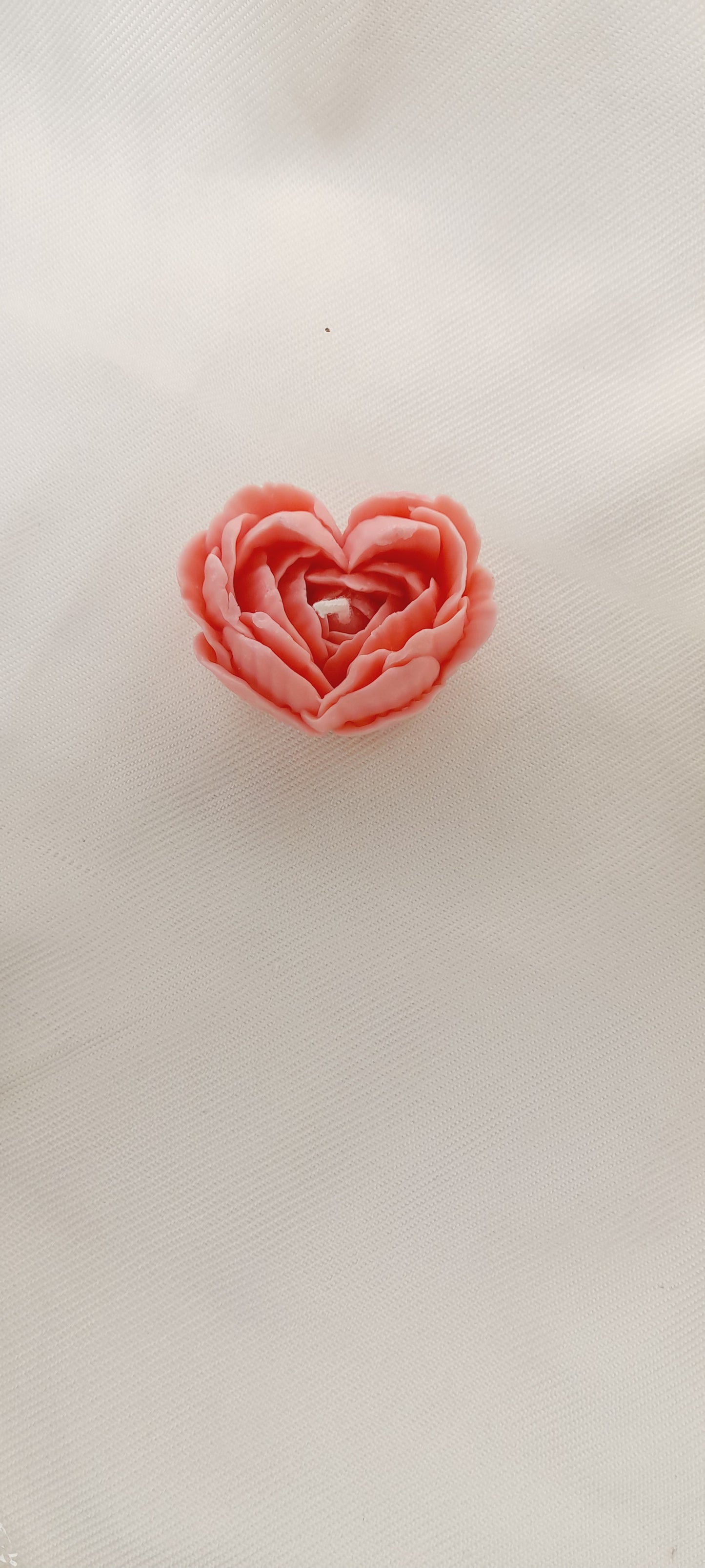 Handmade Pink Flower Heart Scented Candle..