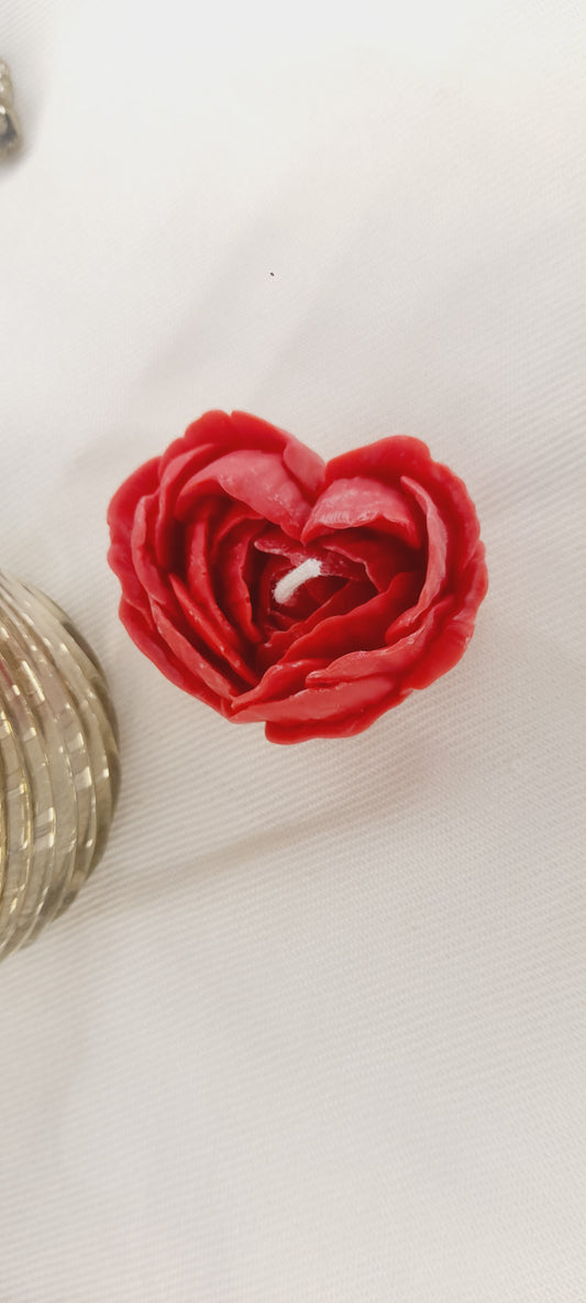 Handmade Red Flower Heart Scented Candle