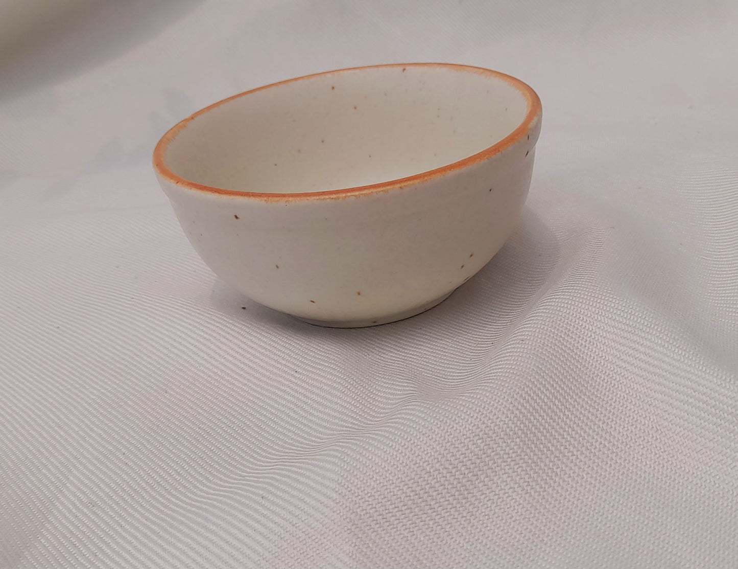 Rust Rimmed Speckled Ceramic Vegetable Bowl