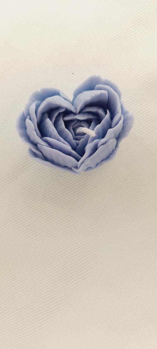 Handmade Blue Flower Heart Scented Candle