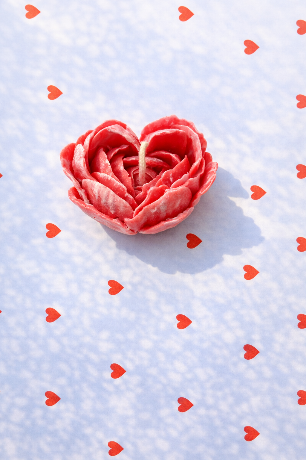 Flower Heart Scented Candle Red