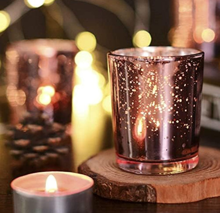 Votive set of 2 Rose Gold Tealight Candle Holder