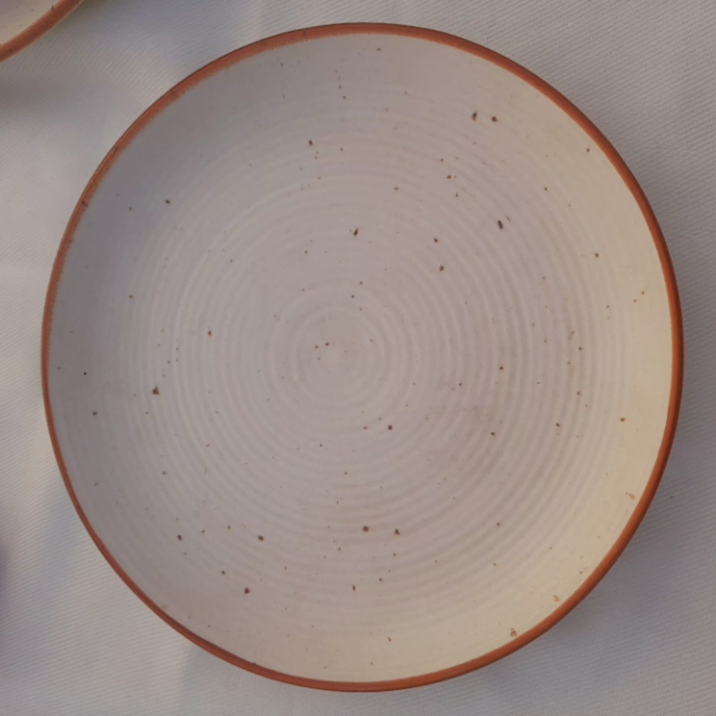 Rust Rimmed Speckled Ceramic Quarter Plate.1