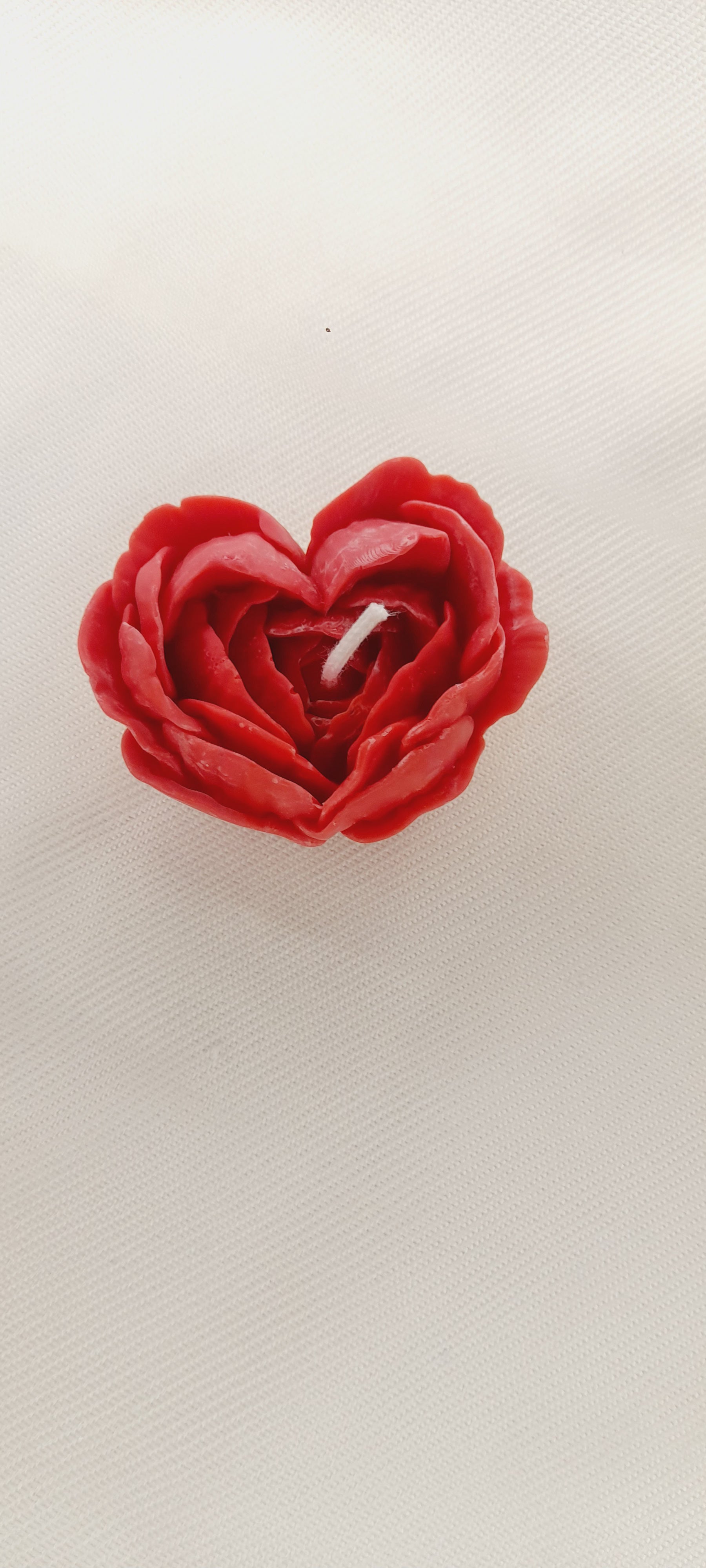 Handmade Red Flower Heart Scented Candle.