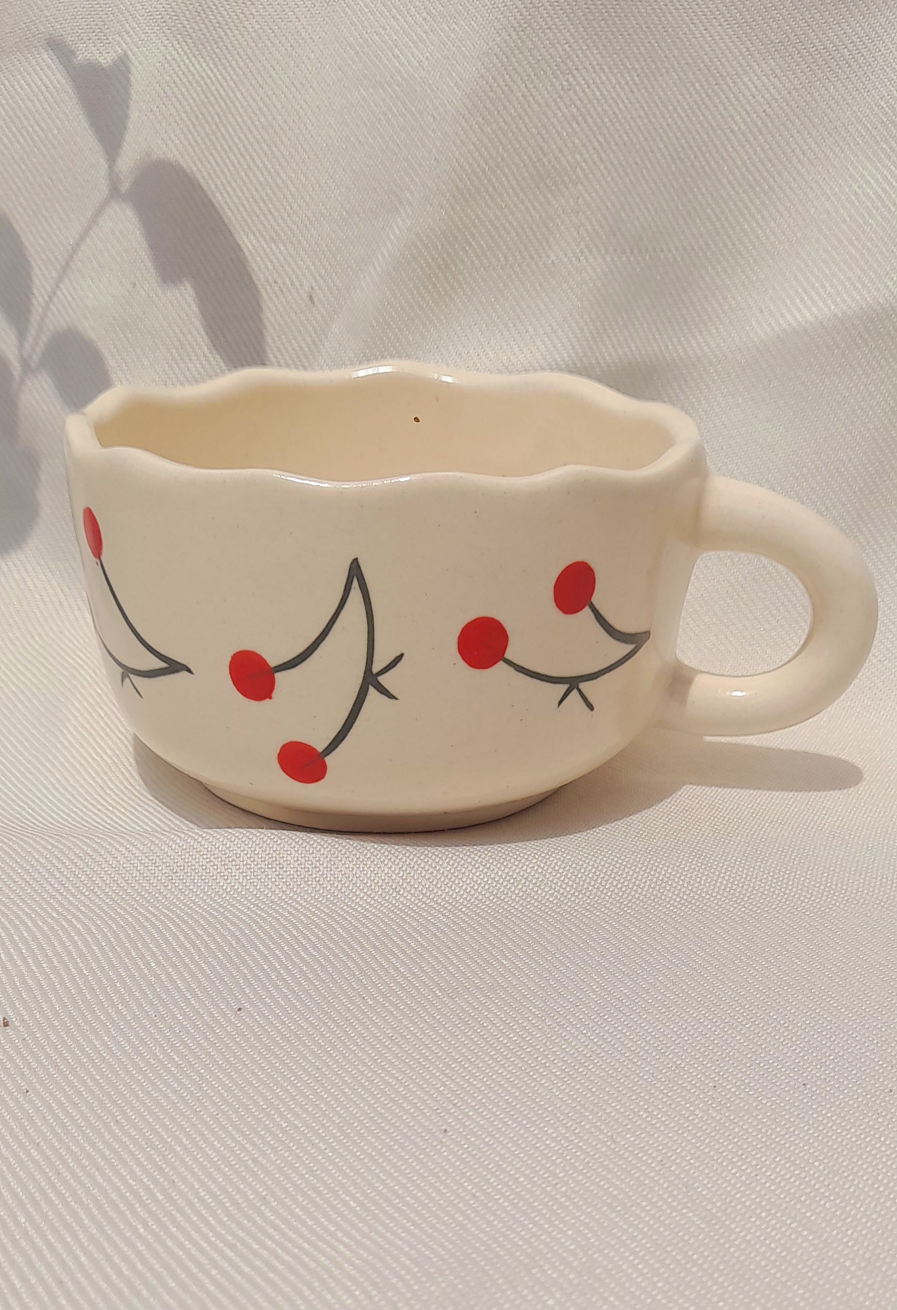 Soup Cup with Cherry Blossom Motif