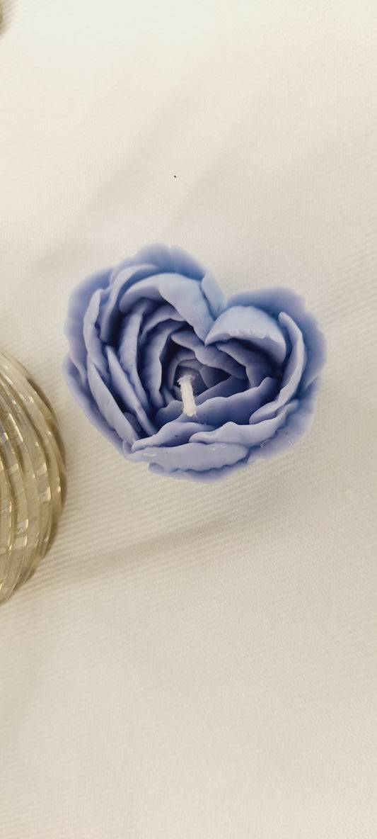 Handmade Blue Flower Heart Scented Candle